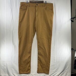 TPJ Athletic Fit Pants Mens 42x35 Brown Cotton Blend Stretch Straight‎ Leg